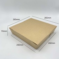 Boîte à emporter carrée en papier kraft multi-compartiments, 3 compartiments, écologique, résistante à la graisse, pour déjeuner