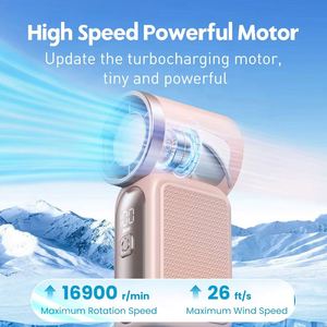 Ventilateur portable haute vitesse, mini, rechargeable par USB, dispositif de refroidissement turbo, longue autonomie, étanche, réglable, pour la taille, extérieur - Product Image 4