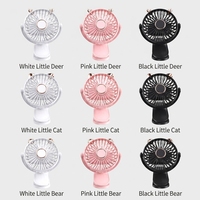 Ventilateur portable pliable à clip, rotation à 720 degrés, 3 vitesses, rechargeable USB/Type-C, oreilles d'animaux DIY, logo personnalisé, petit modèle domestique
