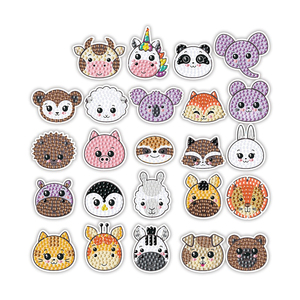Adesivi artistici con diamanti fai da te con facce di animali: Panda, Volpe, Gatto e Orso |   Gioielli a Mosaico con Volto di Animale - Product Image 5
