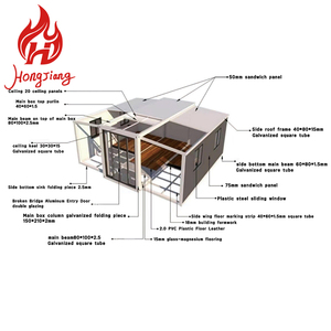 Cabin chim 40ft sang trọng prefab 2 phòng ngủ đúc sẵn gấp có thể mở rộng di động nhỏ nhà CONTAINER nhà - Product Image 5