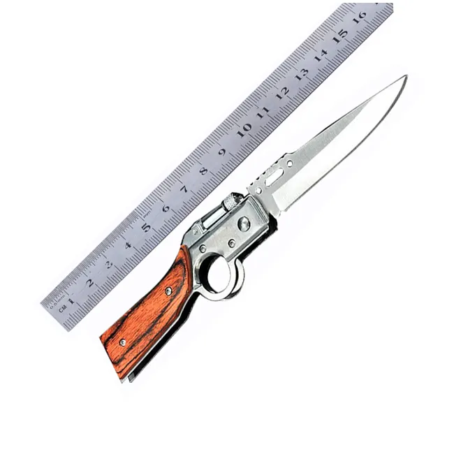 knife edc light folding hunting wood handle outdoor okapi bushcraft camping survival pocket knives knife