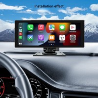 Pantalla Carplay Portátil de 10.26 Pulgadas con Cámara para Auto, Pantalla Inalámbrica Carplay y Android Auto, Función FM, Reproductor de Música, Reproductor de DVD para Auto