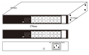 <b>Network</b> <b>Switches</b> 16*10/100M RJ45 Ports and 2*10/100/1000M Uplink Gigabit PoE <b>Switch</b> Support PoE+ Power Supply - Product Image 2
