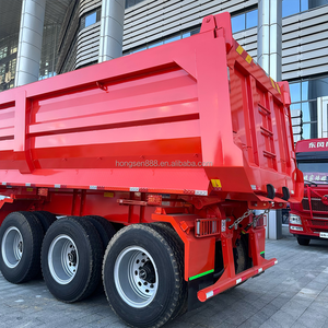 Nouvelle remorque à <span class=keywords><strong>benne</strong></span> <span class=keywords><strong>basculante</strong></span> arrière à 3 essieux de 60 tonnes de Hongsen et nouvelle semi-remorque inclinable minière - Product Image 3