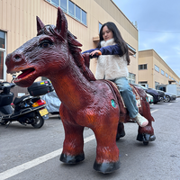 Cheval et dinosaure animatroniques électriques télécommandés pour l'extérieur et l'intérieur, à chevaucher sur scooter, pour centres commerciaux et parcs d'attractions