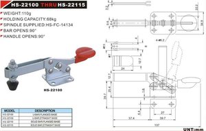 HS-22100 Dongguan Haoshou <strong>Quick</strong> Release Toggle <strong>Clamp</strong> Door Horizontal Handle Toggle <strong>Clamp</strong> - Product Image 4