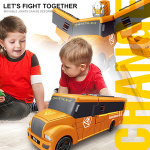 หุ่นยนต์แปลงร่างสำหรับเด็กหุ่นยนต์แปลงร่างรถบัส3อิน1ของเล่นหุ่นยนต์แปลงร่างสำหรับเด็กผู้ชายแบบ DIY - Product Image 2