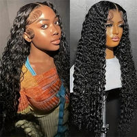 Perruque Lace Front Cheveux Humains Brésiliens Ondulés Profonds, Dentelle HD, Cheveux Vierges Pré-Pluckés avec Baby Hair – Vente en Gros