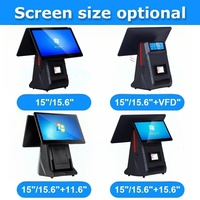 Système de point de vente à double écran 15,6 pouces pour magasin, processeur I5/i7 10e/13e génération, Wi-Fi 6, écran tactile 10 points, métal+ABS