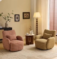 Fauteuil de détente et chaise longue pivotante à 360 degrés, surdimensionnée et confortable, avec repose-pieds, pour salon - Vente en gros