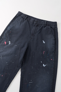 Pantalones con logotipo lavado con pintura personalizable de alta calidad-Nueva llegada de Otoño/Invierno, pantalones casuales de carga de algodón 100% desteñidos Retro - Product Image 6