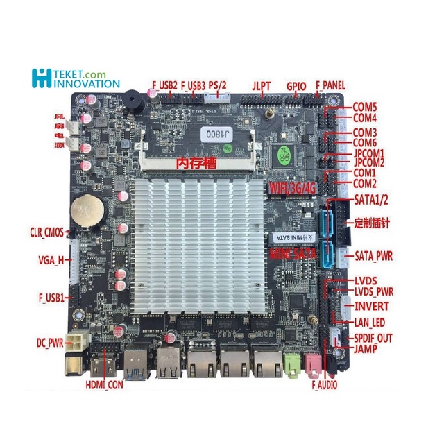 Intel Core Celeron J1800 J1900 N2940 Cpu Onboard SOC MINI-ITX Motherboard for 4 LAN Four Ethernet Ports Mini Pc with 4 Lan Ports