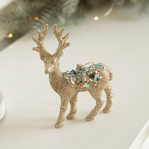 Adornos navideños Regalo de Navidad Decoración de alce dorado brillante Adornos colgantes de Navidad Decoraciones navideñas <span class=keywords><strong>para</strong></span> decoración de Año Nuevo - Product Image 2