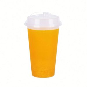 Gobelet en plastique transparent épais jetable de 700 ml avec couvercle, design moderne, marque DS, pour les fêtes - Product Image 3