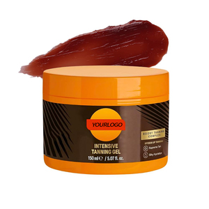 Gel bronzant hydratant en gros pour usines OEM/ODM, contenant une mélange d'<span class=keywords><strong>huile</strong></span> de carotte et de noix de coco, et des vitamines A et E - Product Image 1