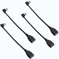 Cable Adaptador de Extensión USB 3.0 a Macho a Hembra, Flexible, Compacto, con Conector en Ángulo Recto de 90 Grados