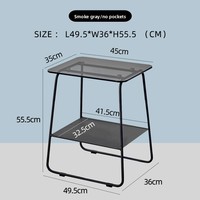 Table basse moderne minimaliste nordique pour petit appartement, salon, avec étagère de rangement en métal et verre, design carré, meubles pour la maison