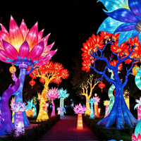 Lanterne futuriste faite à la main 2025, lanternes géantes en soie d'intérieur/extérieur, personnalisées, décoratives pour le Nouvel An chinois, parc d'attractions