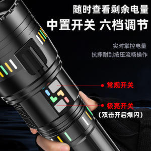 Đèn pin chiến thuật LED tích điện loại C bằng nhôm, công suất 100000 lumen, dùng cho săn bắn và khẩn cấp, thiết kế mới - Product Image 3