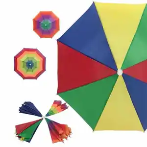 Parapluie chapeau d'extérieur pour parasol de pêche, parapluie léger pour enfants avec arc-en-ciel coloré en gros