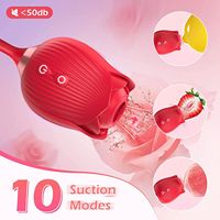 Rosenförmiger 2-in-1 Vagina-Saugvibrator mit Nippel- und Klitoris-Stimulation, 10 Kraftvolle Stoß- und Vibrationsmuster, Sexspielzeug