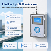 Analyseur de pH industriel en ligne 0-14 pH, contrôleur numérique de qualité de l'eau 7 pouces avec RS485 Modbus 4-20mA pour le traitement de l'eau