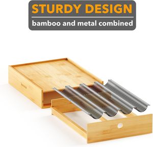 Tiroir de rangement en bambou pour capsules <span class=keywords><strong>Nespresso</strong></span> Vertuo, plateau organisateur pour capsules <span class=keywords><strong>Nespresso</strong></span> Vertuo - Product Image 3