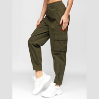 Pantalon Cargo à taille haute pour femmes, poches utilitaires multiples, jambes droites, Style Punk, rose, Faux cuir, Baggy empilé, pantalon cargo pour femmes