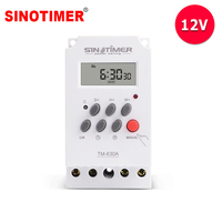 Temporizador Digital Programable TM630A-4 de 12V CC, Mini Interruptor Temporizador de 24 Horas, Salida de Relé de Alta Potencia 30A 230VAC, para Riel DIN