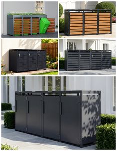 <span class=keywords><strong>Abri</strong></span> extérieur triple <span class=keywords><strong>pour</strong></span> poubelles à roulettes en acier, avec cadre renforcé, <span class=keywords><strong>pour</strong></span> poubelles métalliques extensibles 240L - Product Image 5