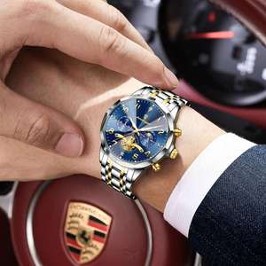 Reloj de Pulsera POEDAGAR 939 para Hombre, de Lujo, de Acero Inoxidable, Cronógrafo de Cuarzo, Resistente al Agua, con Manecillas Luminosas, Estilo Casual de Negocios - Product Image 2
