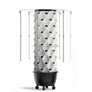 Torre <span class=keywords><strong>de</strong></span> Cultivo <span class=keywords><strong>de</strong></span> Piñas Giratoria <span class=keywords><strong>de</strong></span> 6-12 Niveles, Maceta con Luz LED <span class=keywords><strong>de</strong></span> Cultivo, Sistema Hidropónico Vertical que Ahorra Espacio con Bomba, para Jardín Doméstico - Product Image 1