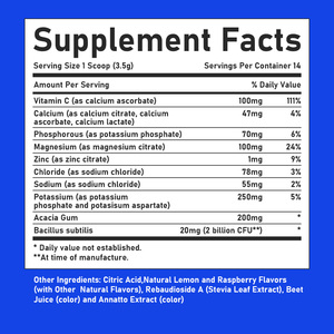 Suplemento en polvo para la salud intestinal OEM ODM que te ayuda a mantener la hidratación y la salud de tu intestino con vitamina C, sabor limonada de frambuesa. - Product Image 2