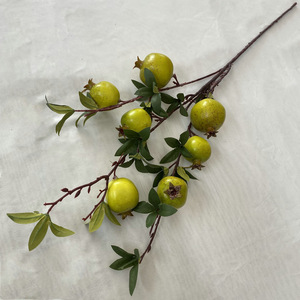 Cung cấp trực tiếp xuyên biên giới của mô phỏng cao cấp 7 nhánh quả lựu với lá thực tế tất cả các màu đỏ nhanh chóng gửi - Product Image 3