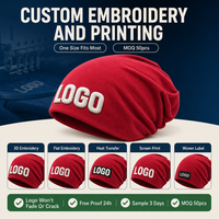 Slouchy Beanie Baumwollstrick Elastisch Einheitsgröße Unisex Lässige Streetwear Mode Individuelles Logo Stickerei Druck OEM Großhandel Niedriger MOQ