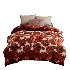 Winter milk velvet bed set of four pieces with added velvet and thickened coral velvet bed sheets and flannel double piece