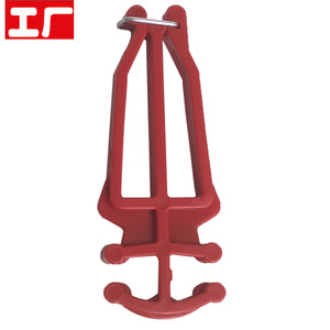 Support de ski double plaque en plastique rouge et bleu, diamètre de poteau max. 18 mm, pour stockage de snowboard individuel - Product Image 4