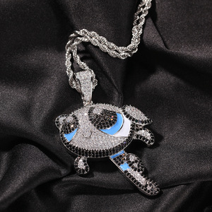 <span class=keywords><strong>Collana</strong></span> <span class=keywords><strong>con</strong></span> Ciondolo a Forma di Personaggio dei Cartoni Animati <span class=keywords><strong>con</strong></span> Zirconi, Piccolo Mostro Elfo Hip Hop per Anniversario - Product Image 2