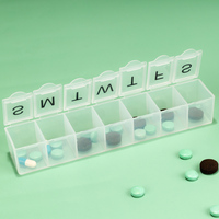 Boîte à pilules personnalisée en plastique 7 jours Boîte de voyage pour tablette Boîte à pilules avec impression en braille Organisateur de pilules hebdomadaire de médecine portable
