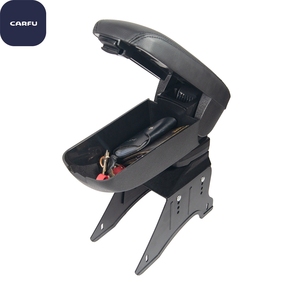 CarFu Universal Car Armrest Storage <b>Console</b> Box with ABS & PVC Leather <b>Black</b> Adjustable Height-CE/FCC/RoHS Certified - Product Image 4