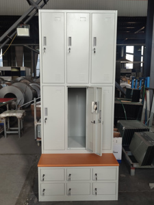 Armoire en métal Luoyang avec porte 6 8 9 et long <span class=keywords><strong>banc</strong></span> et armoire à <span class=keywords><strong>chaussures</strong></span> en acier avec siège - Product Image 6
