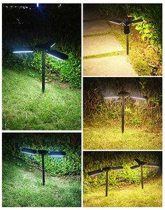 Lampe solaire de jardin super lumineuse à 80 LED, panneau solaire monocristallin 2W, batterie au lithium 3.7V 1500mAh, lampe à piquet pour pelouse extérieure - Product Image 5