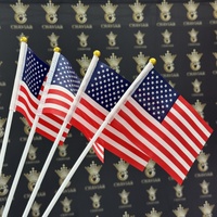 Drapeau à main en plastique pas cher, drapeaux américains imprimés en polyester, petits drapeaux flottants 6x9 pour tous les pays, drapeaux en bois, mini drapeaux de football