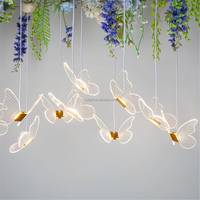 Lustre papillon à LED pour décoration de plafond de salle de mariage