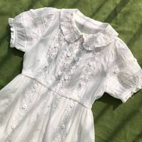 Robe Courte Romantique Femme Manches Courtes Luxe Broderie Florale 3D Appliquée Dentelle Lourde Robe Féerique Élégante – Grande Vente