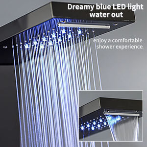 แผงฝักบัวติดผนังอเนกประสงค์แบบมีไฟ <span class=keywords><strong>LED</strong></span> สำหรับห้องน้ำในบ้าน ทำจากสแตนเลสและเซรามิก ให้ละอองน้ำแบบฝน นุ่มนวล และคงที่ ราคาพิเศษ - Product Image 3