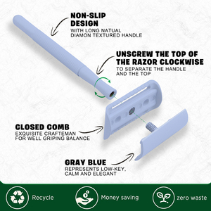 D667 Zero Chất Thải Của Phụ Nữ Cạo Double Edge Razor <span class=keywords><strong>Blade</strong></span> Tái Sử Dụng Sinh Thái Cạo Cổ Điển An Toàn Dao Cạo - Product Image 2