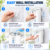 Distributeur automatique de savon liquide moussant sans contact, rechargeable, moderne et luxueux pour salle de bain, idéal pour les hôtels