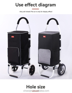 <span class=keywords><strong>Chariot</strong></span> de Courses Pliant Portable en Aluminium avec Structure en Filet et Isolation Thermique - Product Image 3